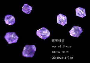 8000919--每包1000个--4mm亚克力水晶尖珠--紫色