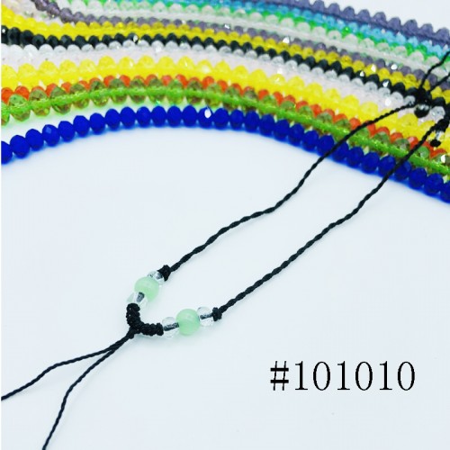 8000684--每包100个--可伸缩带玉珠细线项链--黑色