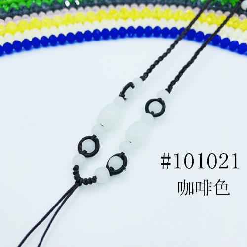 8001160--每包100条--三色组合多珠多水晶项链